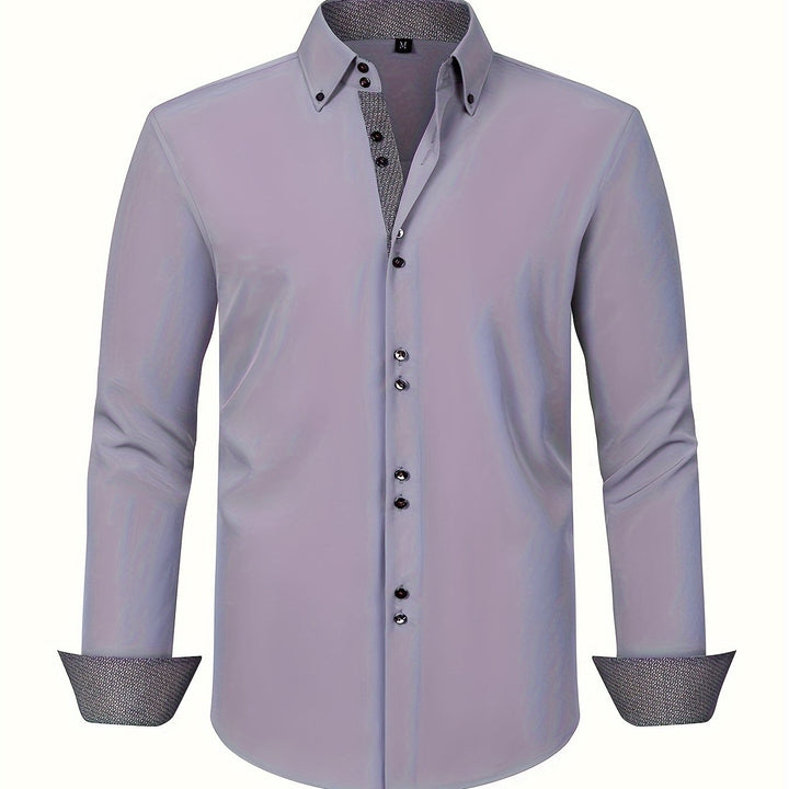 ALBERTO | CAMICIA ELEGANTE LEGGERA CON DETTAGLI A CONTRASTO