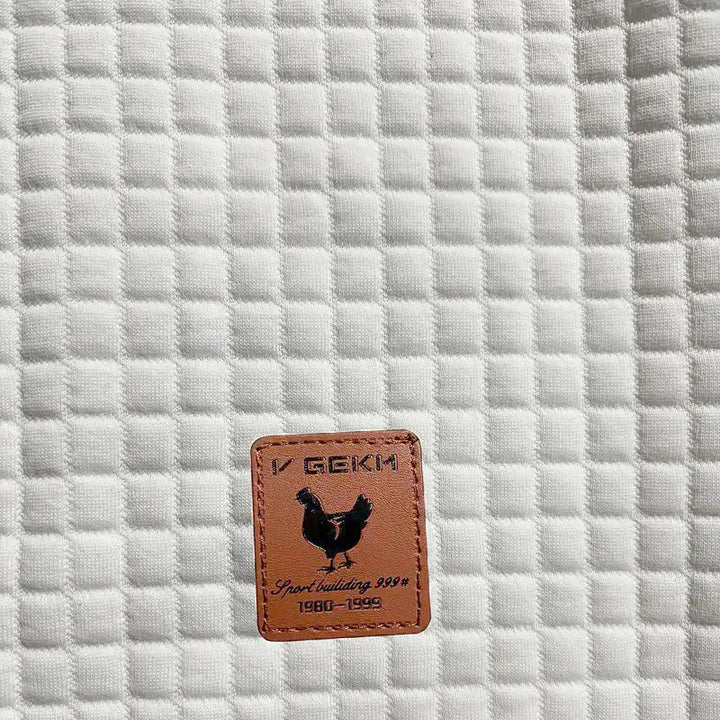 Felpa da uomo trapuntata waffle outdoor a maniche lunghe in un colore solido