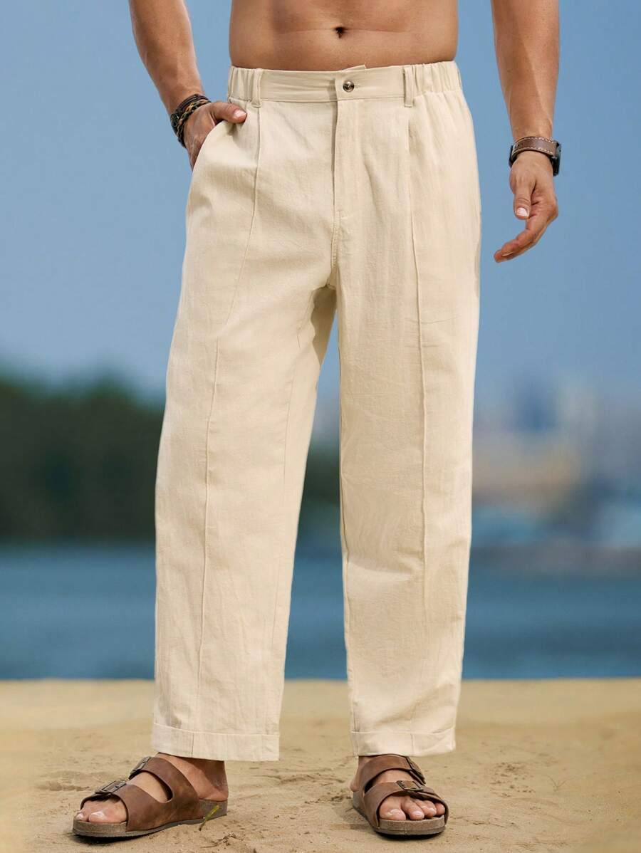 SIMONE | PANTALONI CROPPED IN LINO