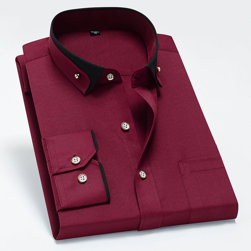 Alberto | Camicia di cotone classica con maniche lunghe
