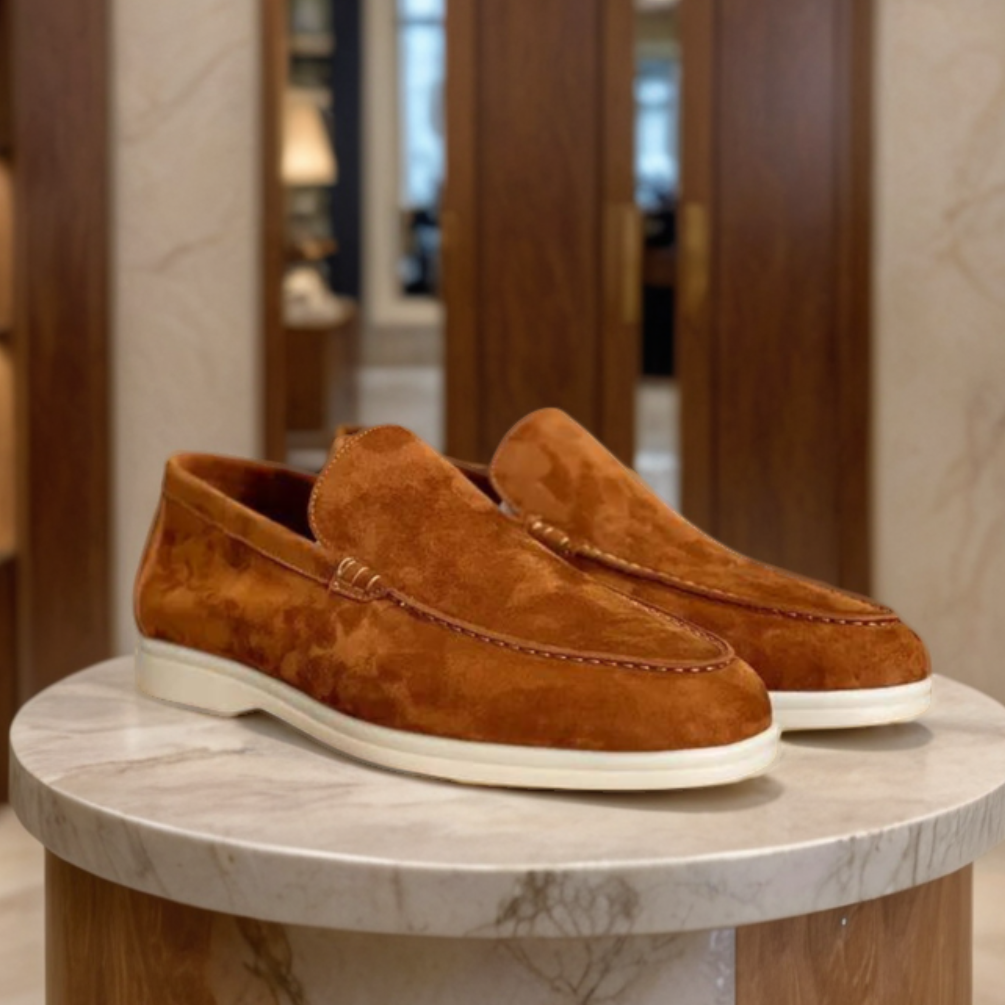 ROVESSA ROMA™ | LOAFERS IN PELLE SCAMOSCIATA DI LUSSO