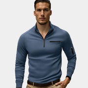 Roberto | Maglione con Zip e Maniche Lunghe con Taschino sul Petto