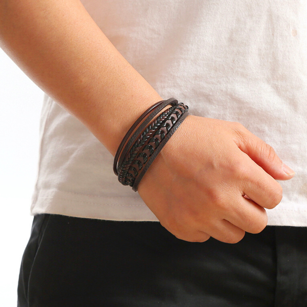 ROVESSA ROMA | BRACCIALE DA UOMO DI PELLE DI LUSSO