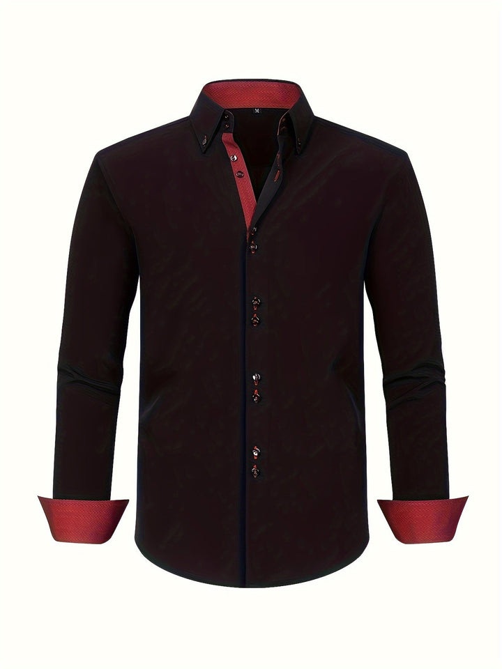 ALBERTO | CAMICIA ELEGANTE LEGGERA CON DETTAGLI A CONTRASTO