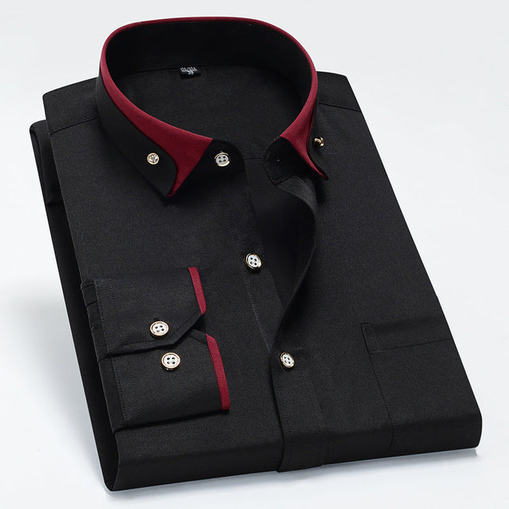 Alberto | Camicia di cotone classica con maniche lunghe