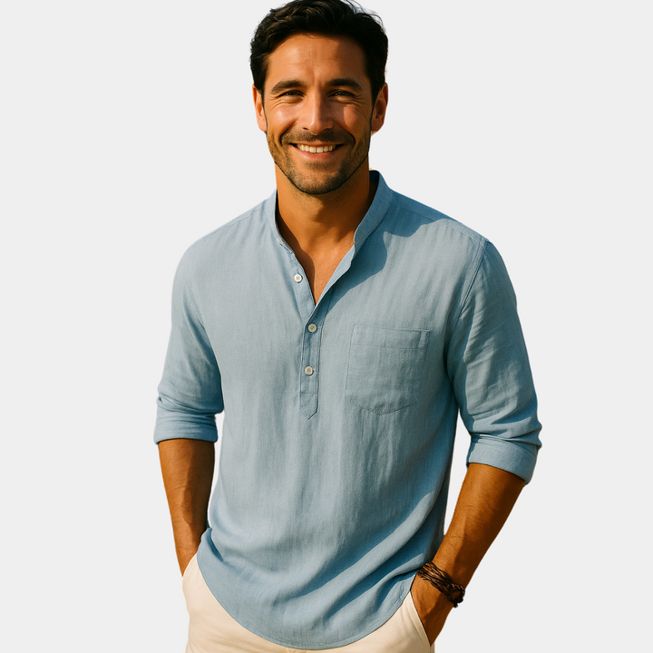 JOSHUA | CAMICIA A MANICA LUNGA IN COTONE-LINO