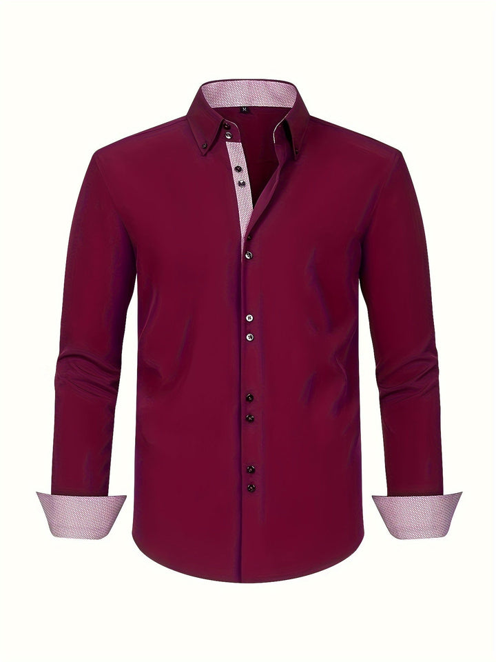 ALBERTO | CAMICIA ELEGANTE LEGGERA CON DETTAGLI A CONTRASTO