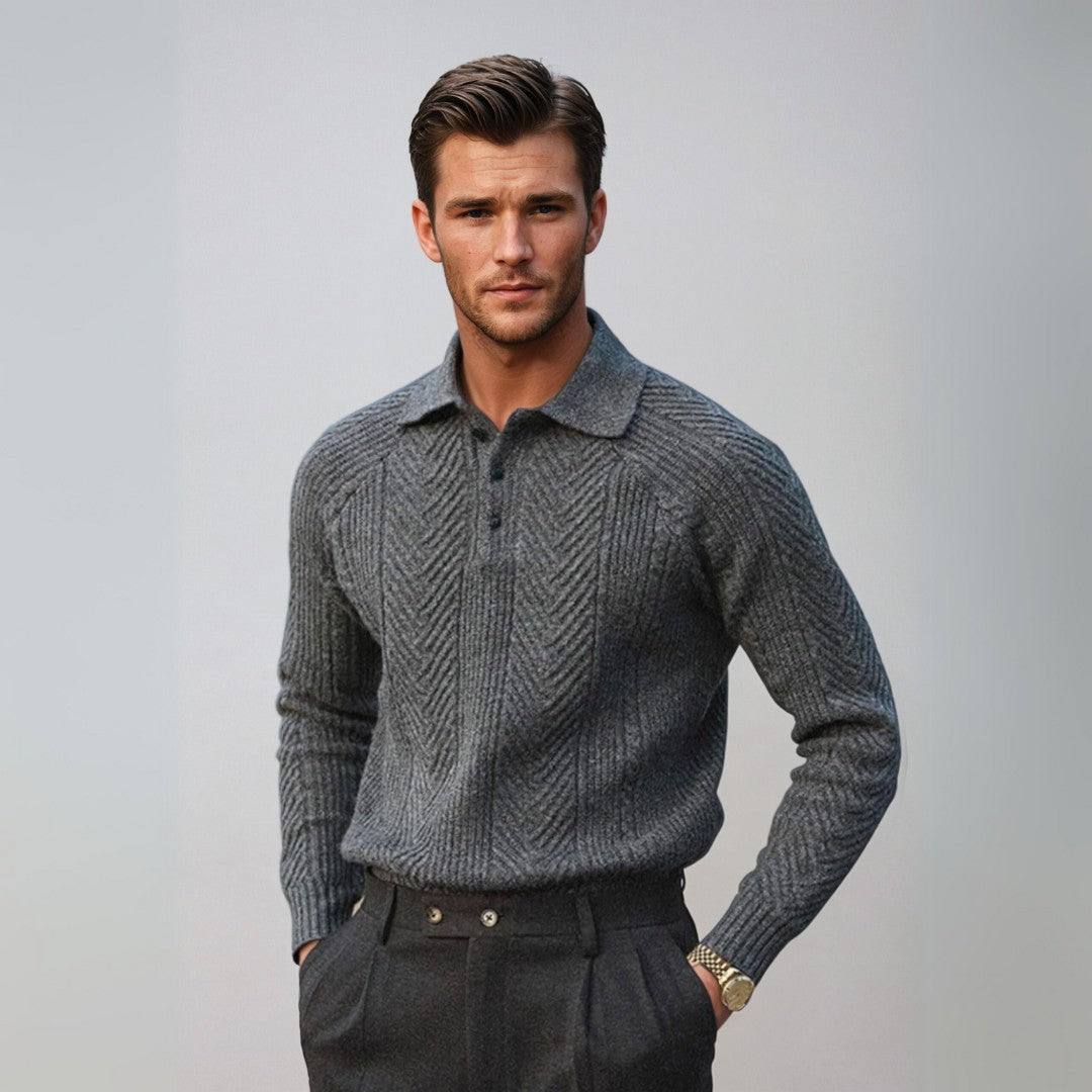 ROVESSA ROMA | MAGLIONE DI LUSSO DA UOMO CON COLLETTO