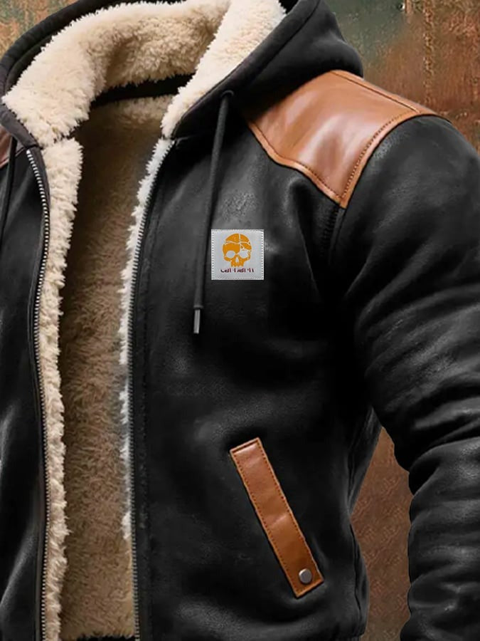 ROVESSA ROMA | GIACCA VINTAGE IN CAMOSCIO CON CAPPUCCIO