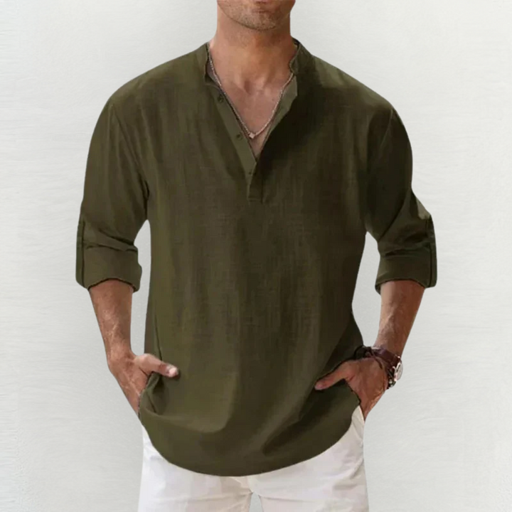 RICCARDO™ | CAMICIA ELASTICIZZATA IN COTONE-LINO PREMIUM