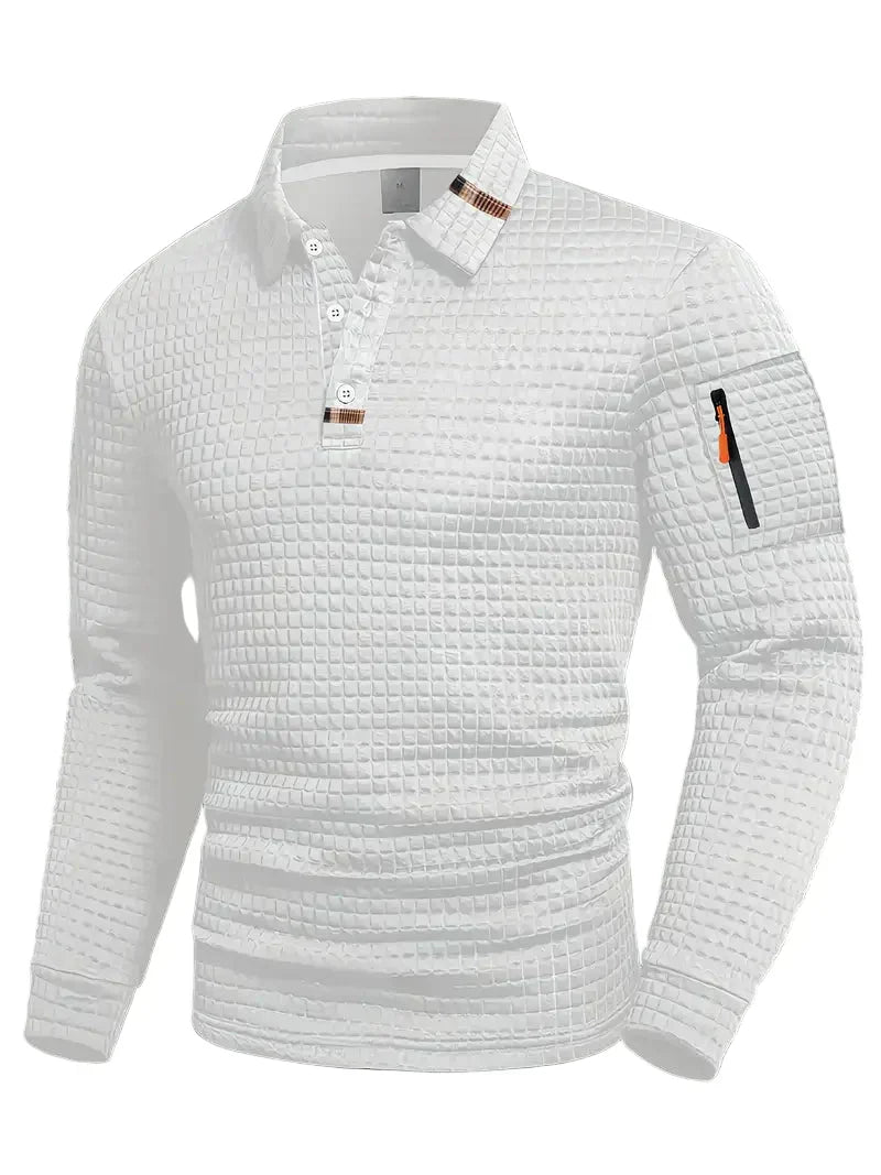 Antonio | Polo Shirt Testurizzato Con Tasca Sulla Manica