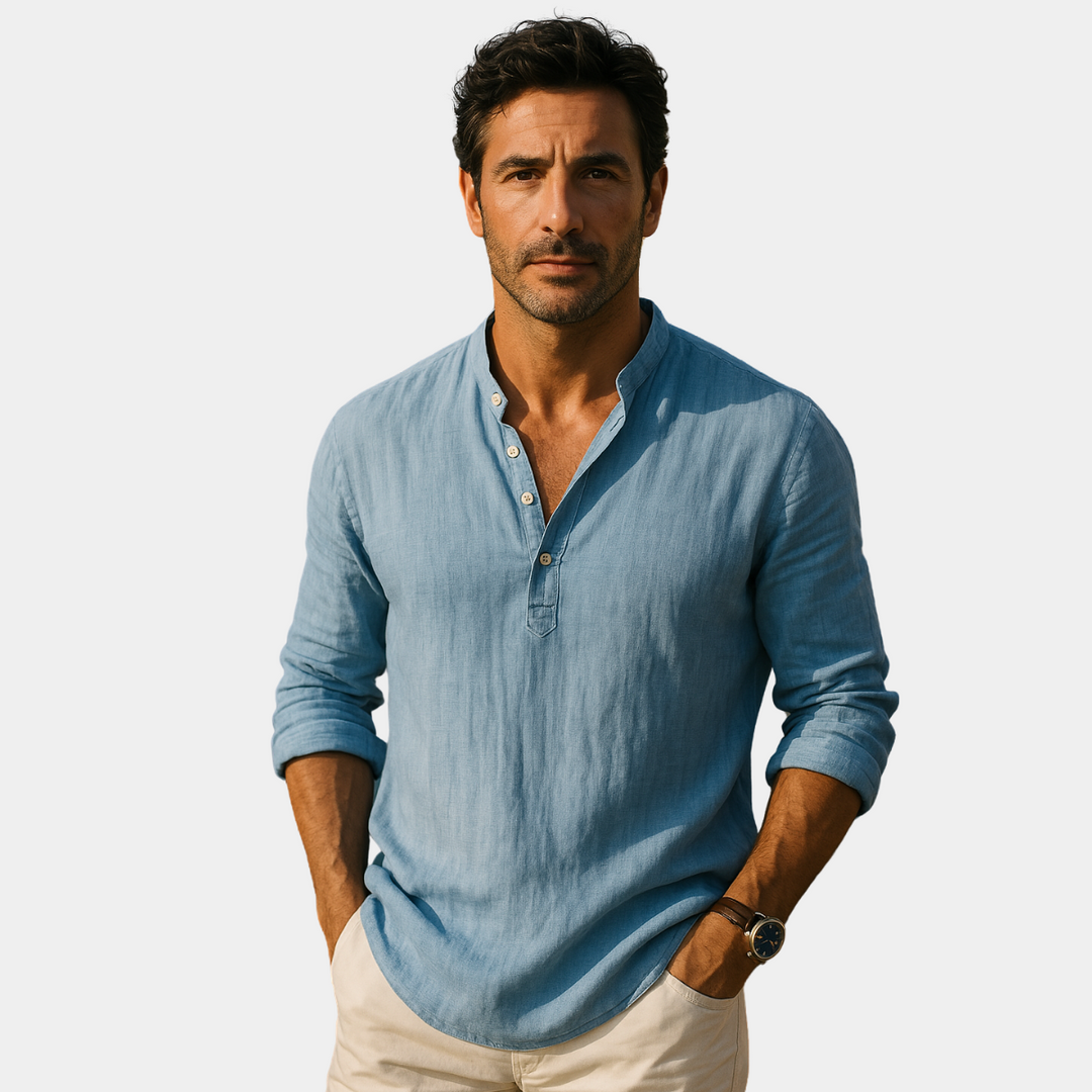 RICCARDO™ | CAMICIA ELASTICIZZATA IN COTONE-LINO PREMIUM