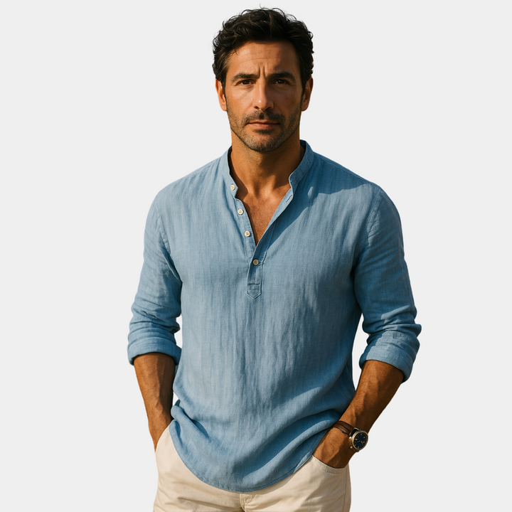 RICCARDO™ | CAMICIA ELASTICIZZATA IN COTONE-LINO PREMIUM