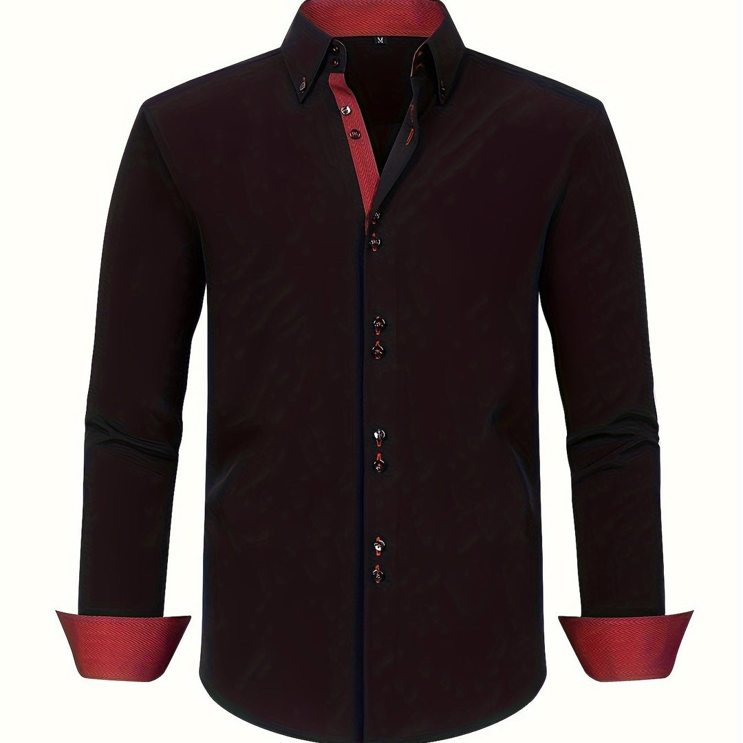 ALBERTO | CAMICIA ELEGANTE LEGGERA CON DETTAGLI A CONTRASTO