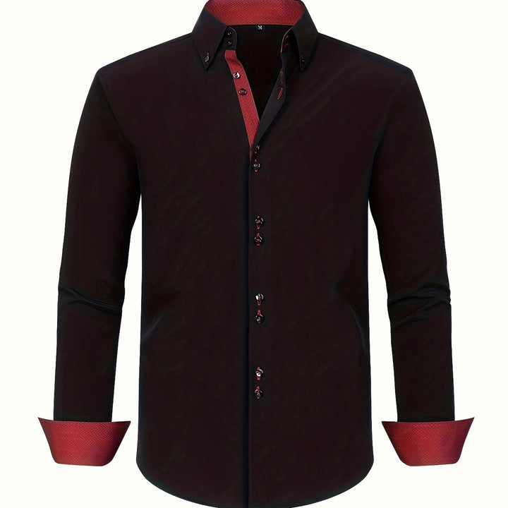 ALBERTO | CAMICIA ELEGANTE LEGGERA CON DETTAGLI A CONTRASTO