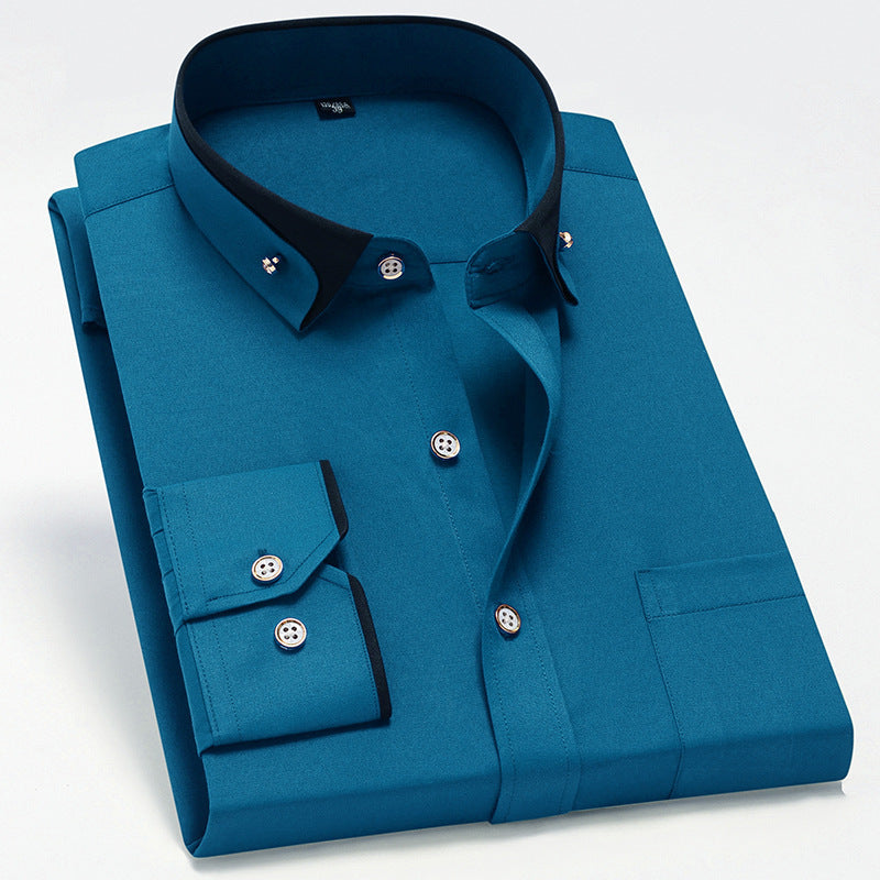 Alberto | Camicia di cotone classica con maniche lunghe