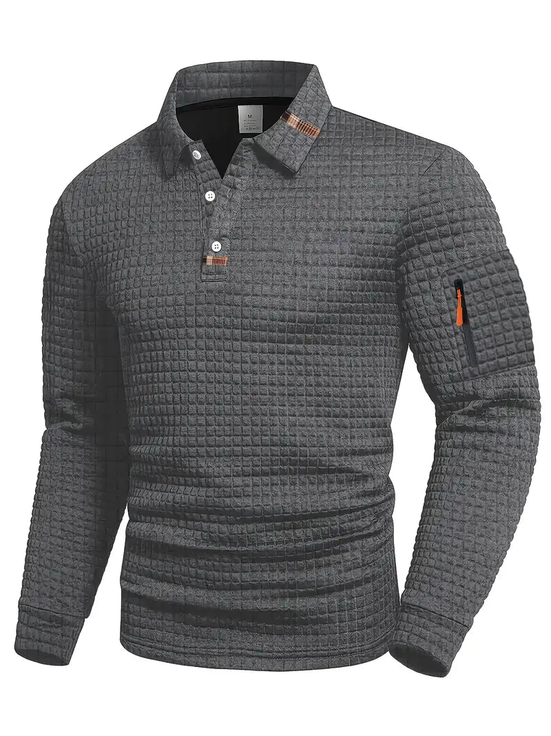 Antonio | Polo Shirt Testurizzato Con Tasca Sulla Manica
