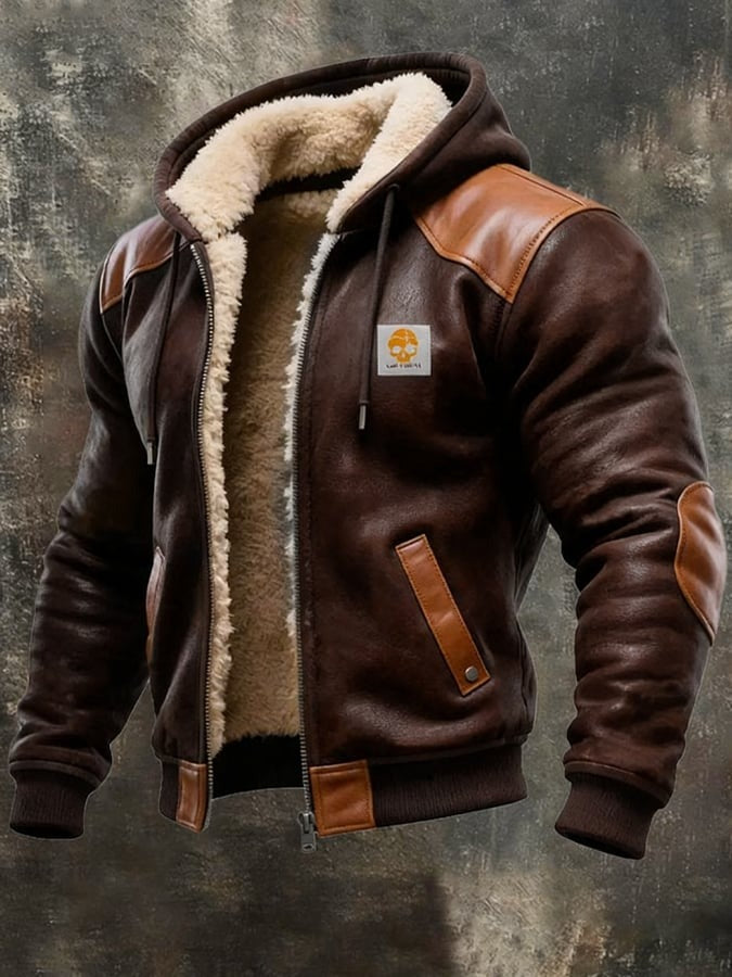 ROVESSA ROMA | GIACCA VINTAGE IN CAMOSCIO CON CAPPUCCIO