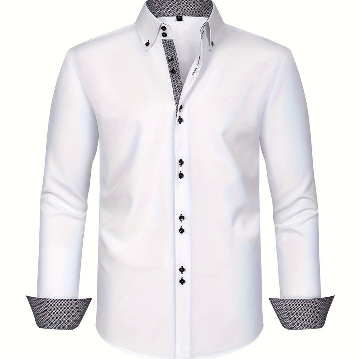 ALBERTO | CAMICIA ELEGANTE LEGGERA CON DETTAGLI A CONTRASTO