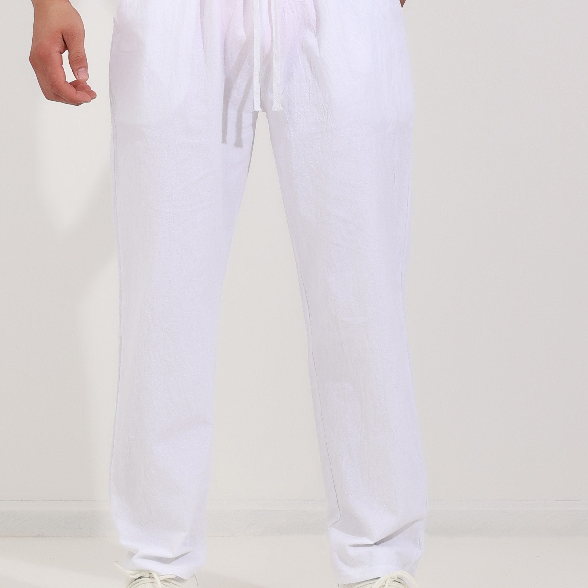 ENRICO | PANTALONE LARGO IN COTONE CON CORDINO