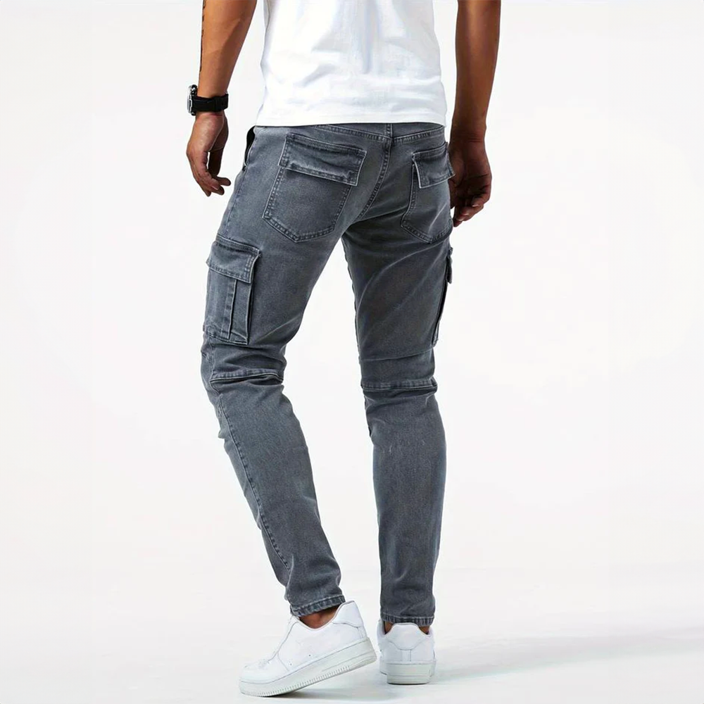 Pantaloni Cargo Stretch Marino
