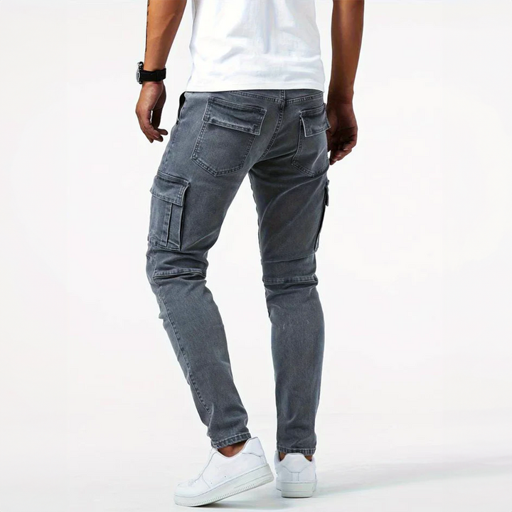 Pantaloni Cargo Stretch Marino