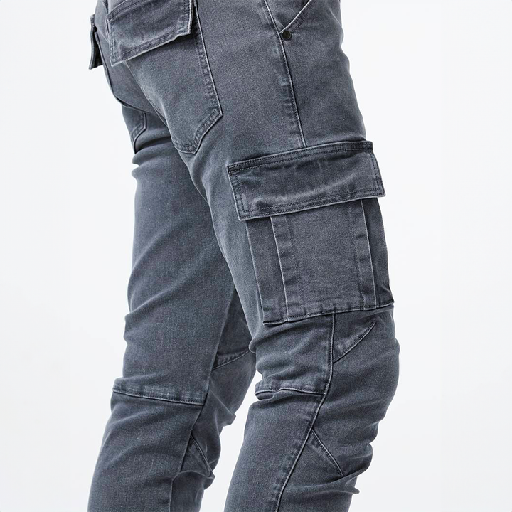 Pantaloni Cargo Stretch Marino