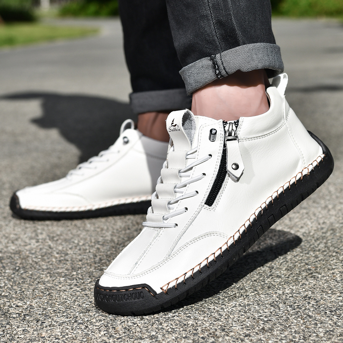 ROVESSA ROMA | SCARPE IN NABUK CON ZIP PER UOMO