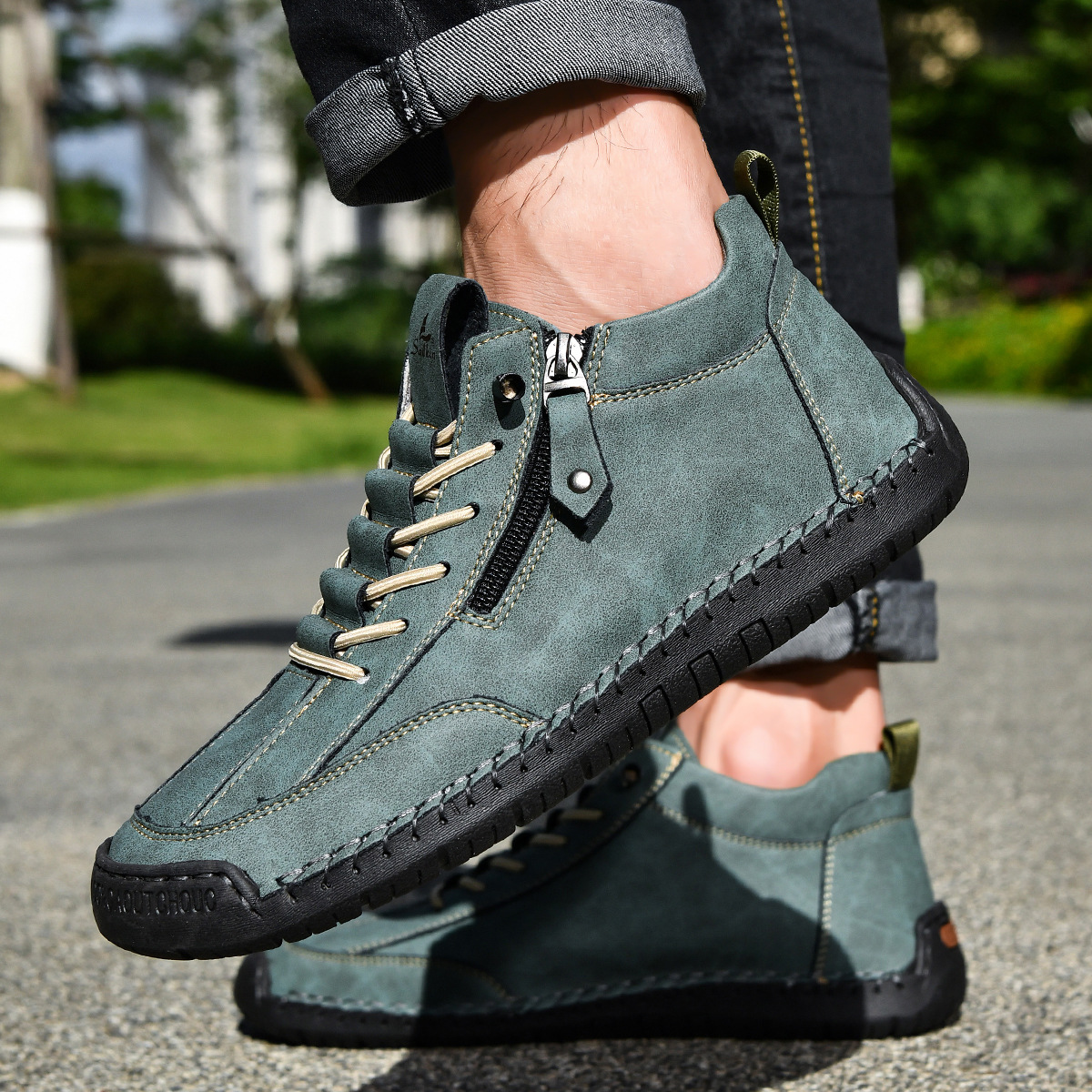 ROVESSA ROMA | SCARPE IN NABUK CON ZIP PER UOMO