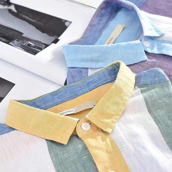 ANSELMO | CAMICIA DI LINO LEGGERA A RIGHE