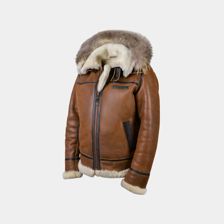 Gianni | Giacca bomber con cappuccio in pelliccia
