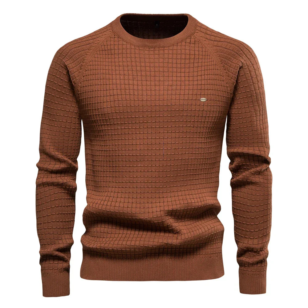 ROVESSA ROMA™ | MAGLIONE DA UOMO CON MOTIVO A GRIGLIA