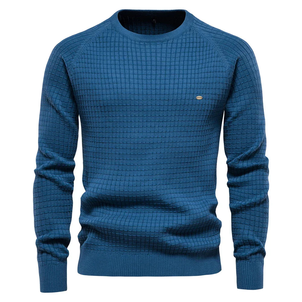 ROVESSA ROMA™ | MAGLIONE DA UOMO CON MOTIVO A GRIGLIA