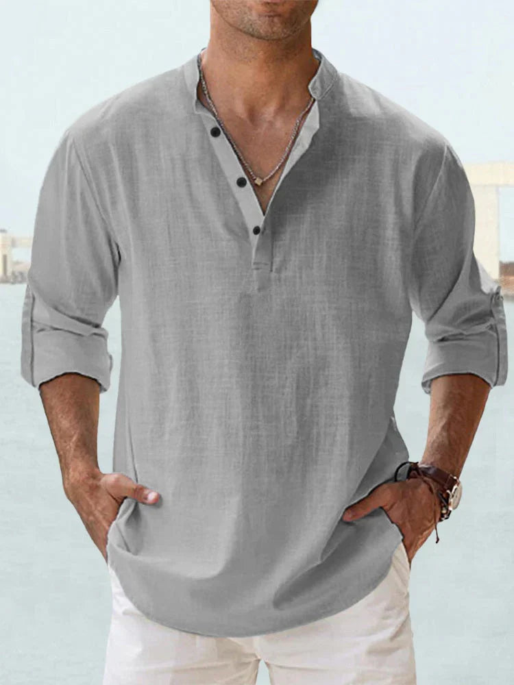 JOSHUA | CAMICIA A MANICA LUNGA IN COTONE-LINO