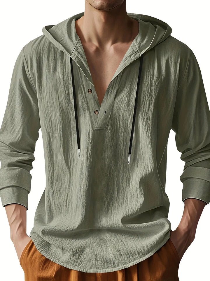 ROVESSA ROMA | CAMICIA IN LINO CON CAPPUCCIO DI LUSSO