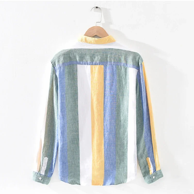 ANSELMO | CAMICIA DI LINO LEGGERA A RIGHE