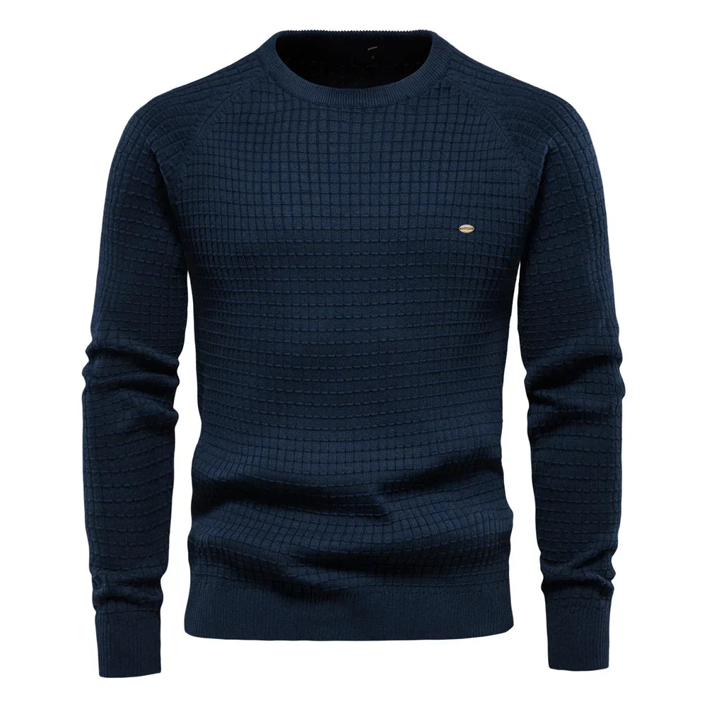 ROVESSA ROMA™ | MAGLIONE DA UOMO CON MOTIVO A GRIGLIA