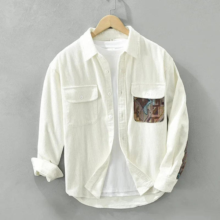 ORESTE | CAMICIA COMODA CON DISEGNO PATCHWORK