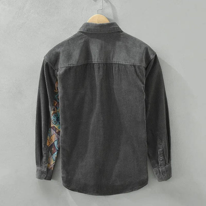 ORESTE | CAMICIA COMODA CON DISEGNO PATCHWORK