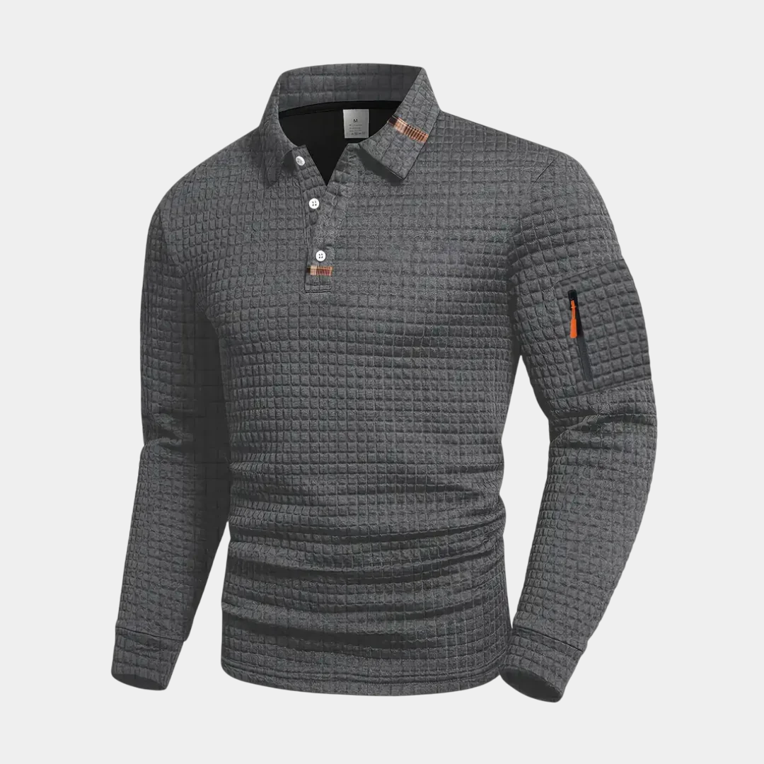 Antonio | Polo Shirt Testurizzato Con Tasca Sulla Manica