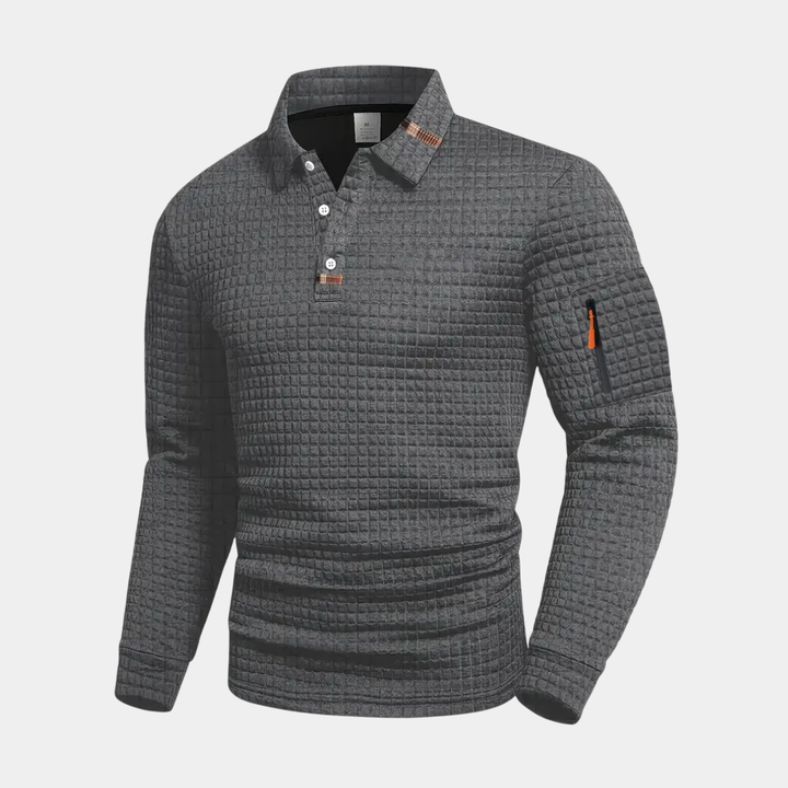 Antonio | Polo Shirt Testurizzato Con Tasca Sulla Manica