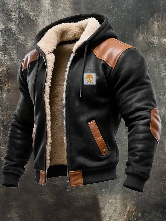 ROVESSA ROMA | GIACCA VINTAGE IN CAMOSCIO CON CAPPUCCIO