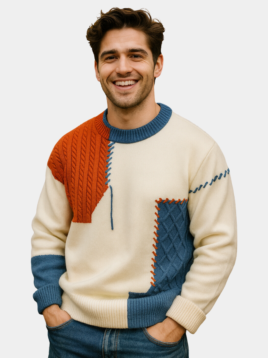 ROVESSA ROMA | MAGLIONE PATCHWORK DA UOMO