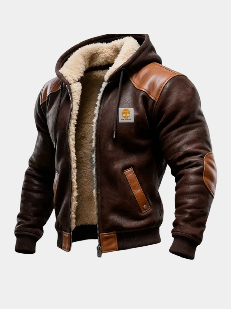 ROVESSA ROMA | GIACCA VINTAGE IN CAMOSCIO CON CAPPUCCIO