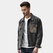 ORESTE | CAMICIA COMODA CON DISEGNO PATCHWORK