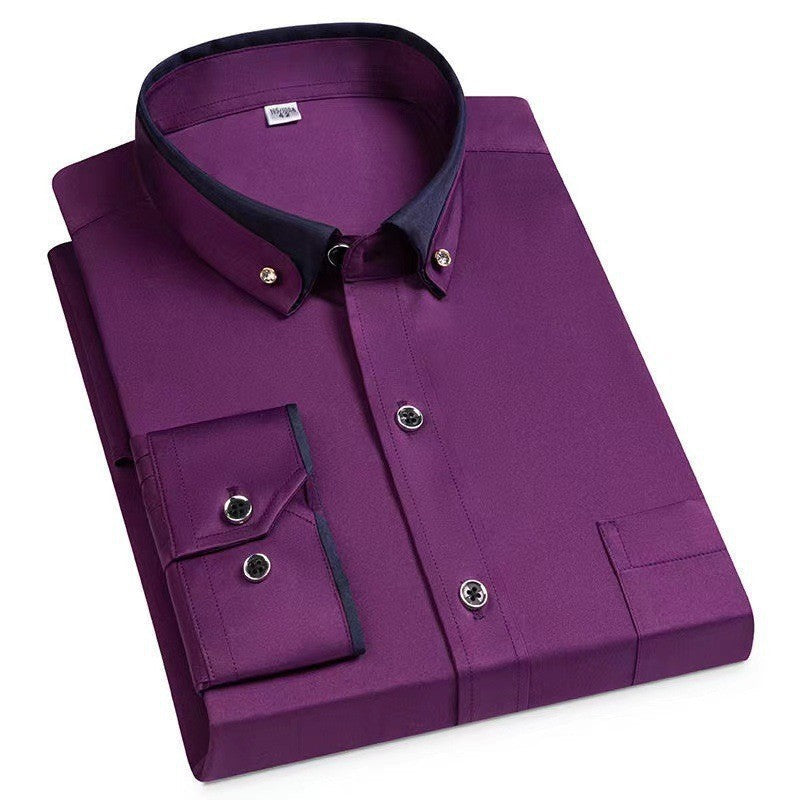 Alberto | Camicia di cotone classica con maniche lunghe