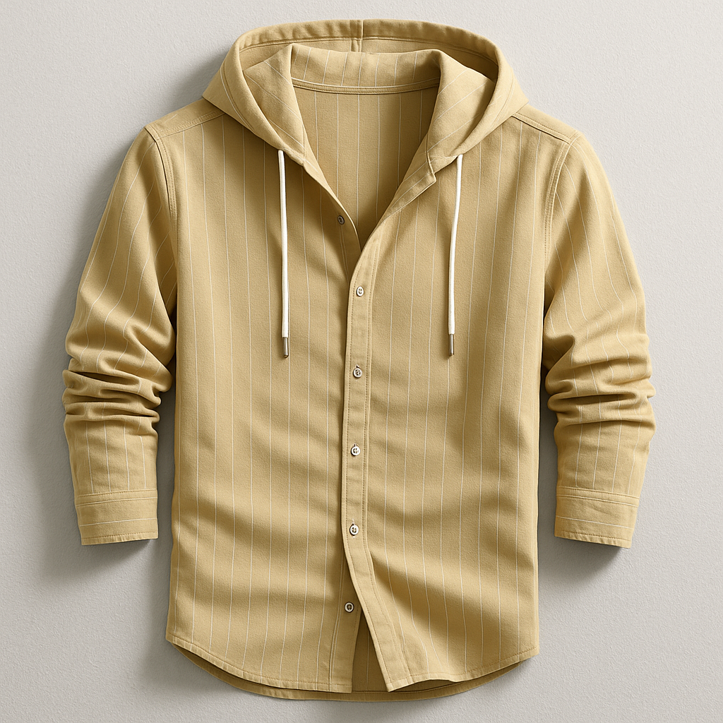 ROVESSA ROMA™ | CAMICIA DI LUSSO A RIGHE CON CAPPUCCIO