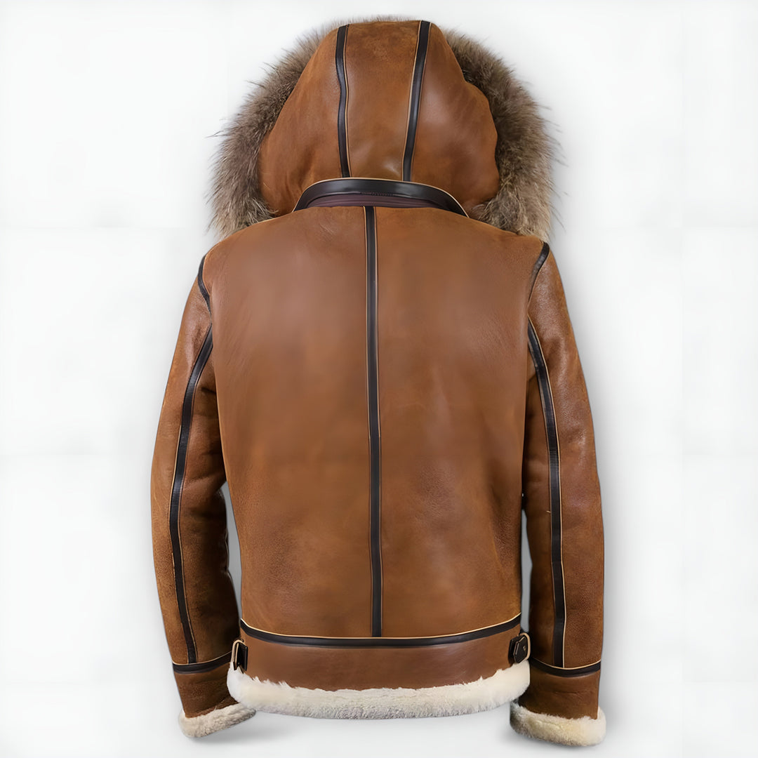 Gianni | Giacca bomber con cappuccio in pelliccia