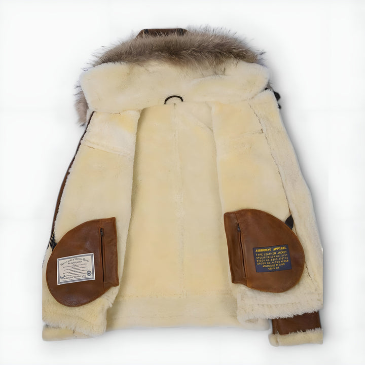Gianni | Giacca bomber con cappuccio in pelliccia