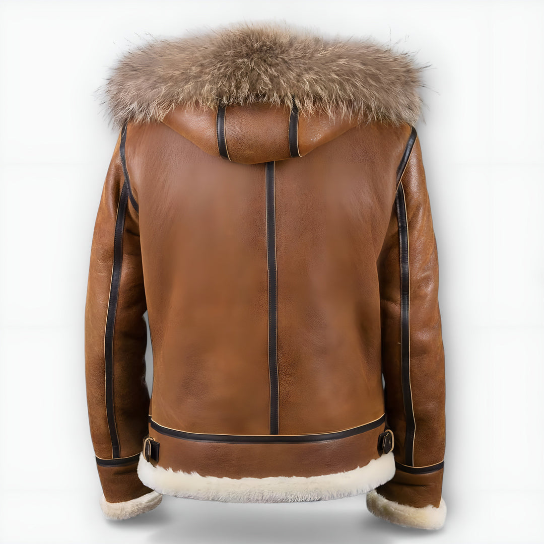 Gianni | Giacca bomber con cappuccio in pelliccia